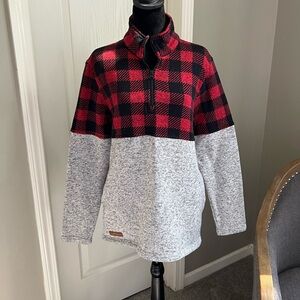Simply Southern Red and Gray Plaid Utility Jacket